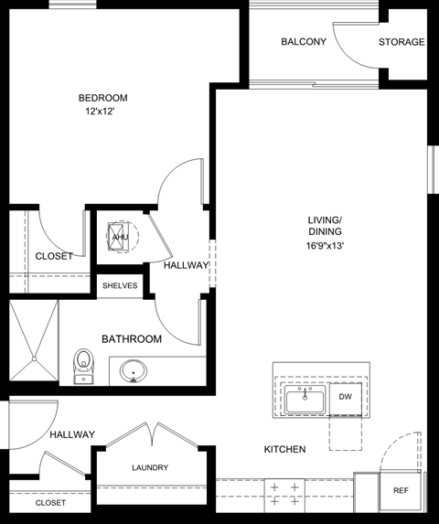 1 Bed Garden Plan